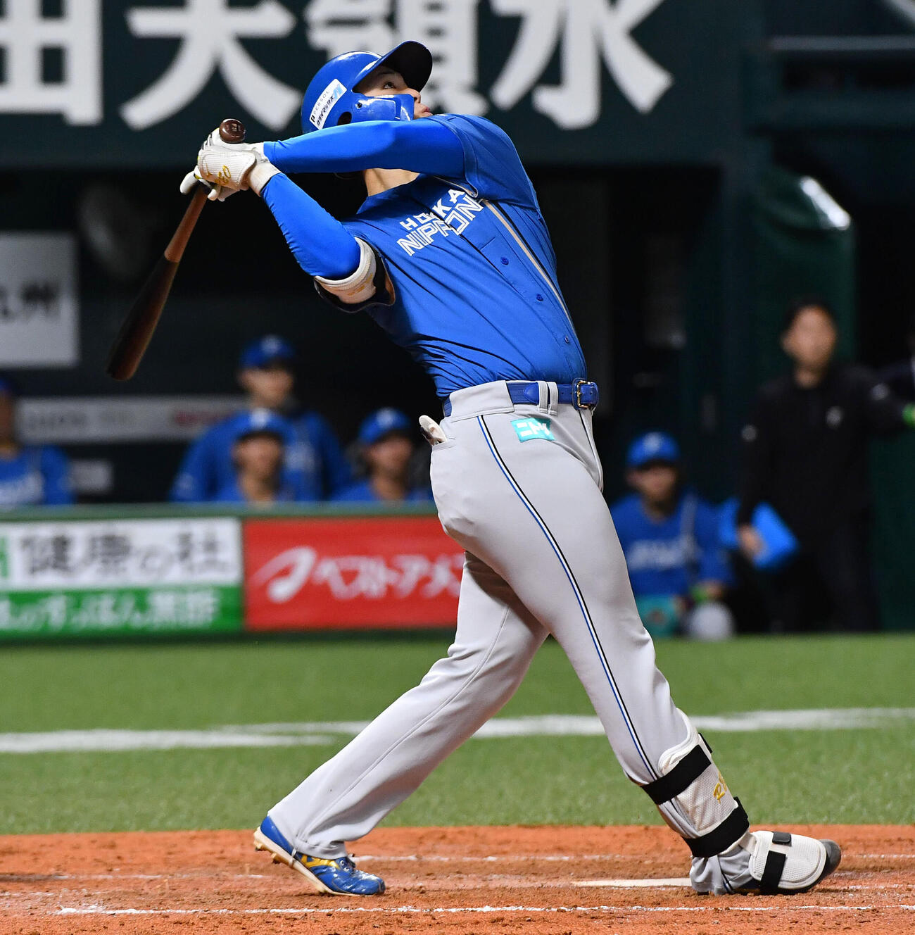 ソフトバンク対日本ハム　3回表日本ハム1死満塁、柴田獅子は勝ち越しの右犠飛を放つ（撮影・岩下翔太）