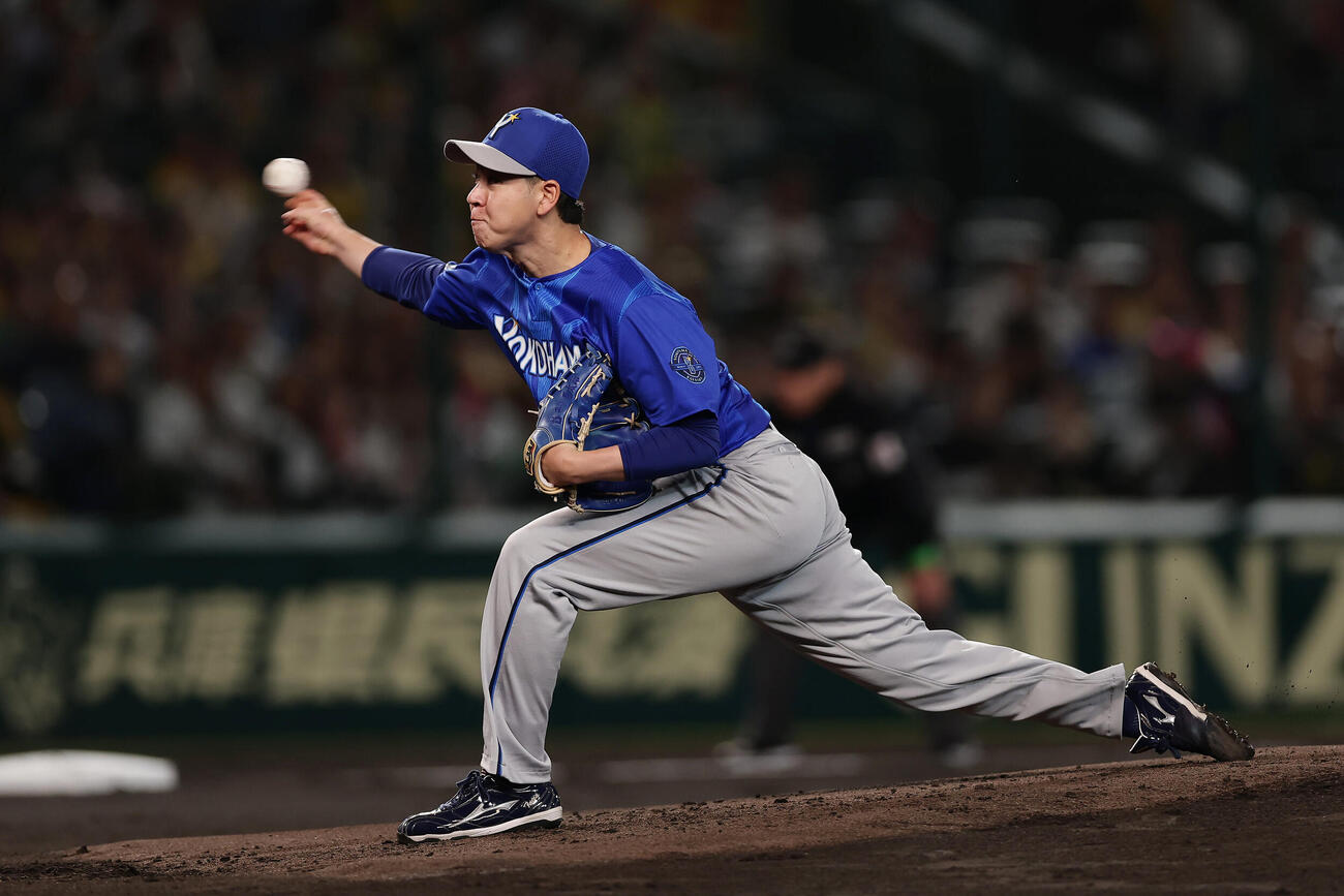 阪神対DeNA　力投するDeNA先発の平良拳太郎（撮影・前田充）
