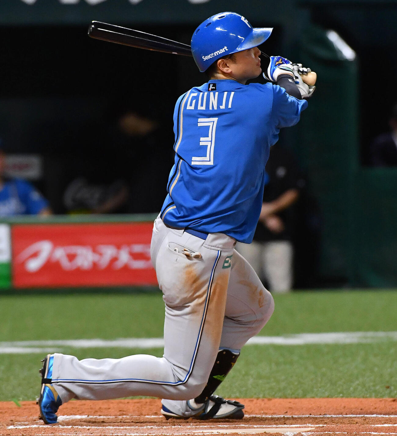 ソフトバンク対日本ハム　7回表日本ハム1死、郡司裕也は左越え本塁打を放つ（撮影・岩下翔太）