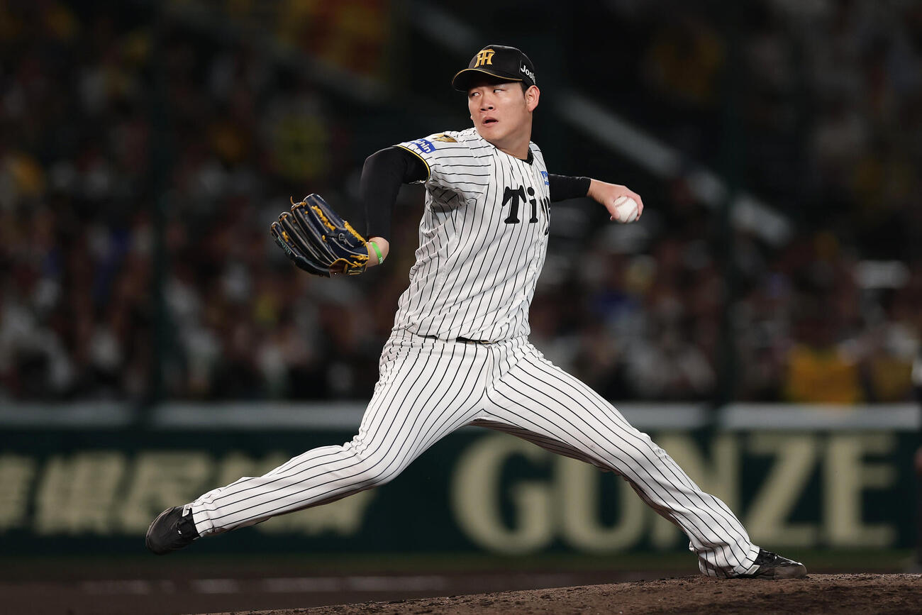阪神対DeNA　阪神2番手の及川雅貴（撮影・前田充）