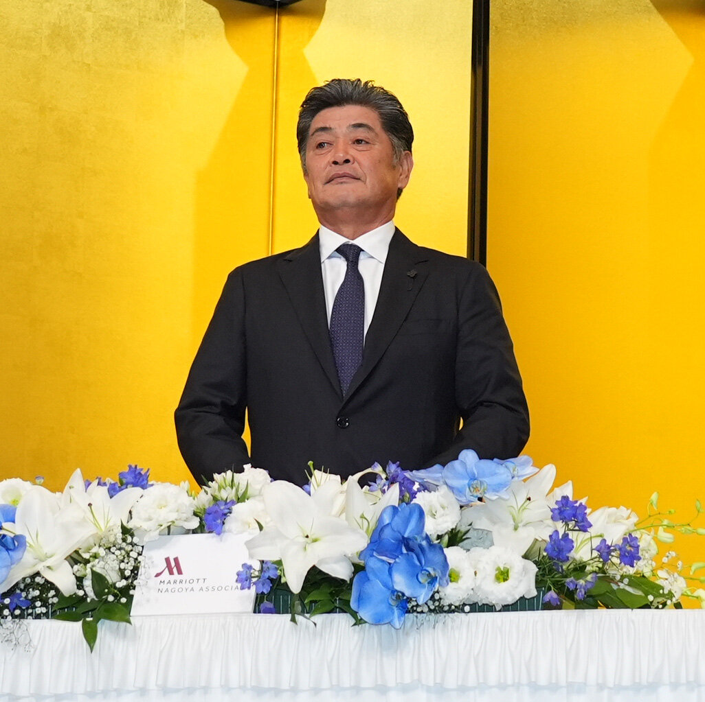 就任会見を行う中日工藤公康新監督（撮影・森本幸一）