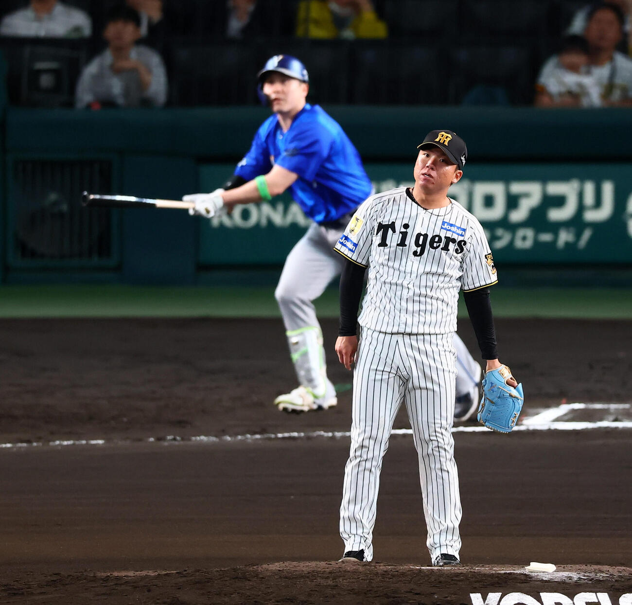 2026年10月14日、セ・CSファイナル第1戦、6回表DeNA2死、佐野恵太にソロ本塁打を浴びる阪神村上頌樹
