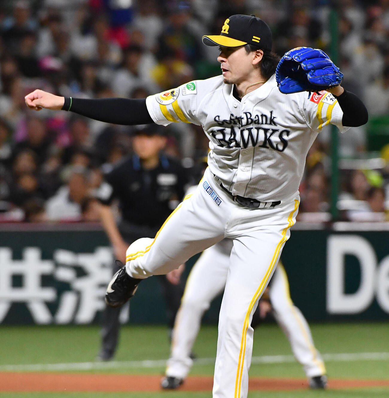 ソフトバンク対日本ハム　ソフトバンク先発の上沢直之（撮影・岩下翔太）
