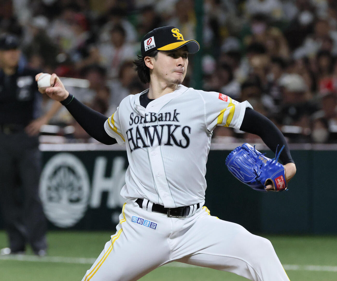 ソフトバンク対日本ハム　ソフトバンク先発の上沢直之（撮影・加藤孝規）