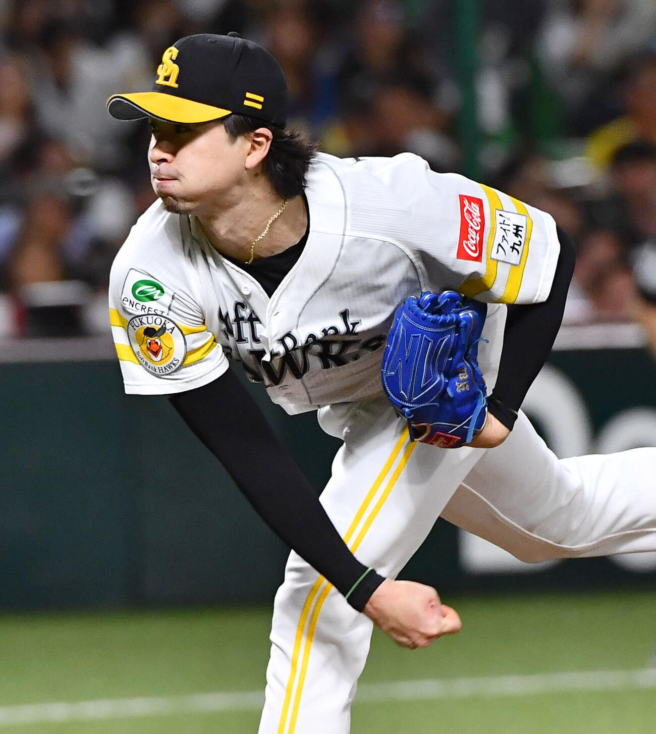 ソフトバンク対日本ハム　ソフトバンク先発の上沢直之（撮影・岩下翔太）