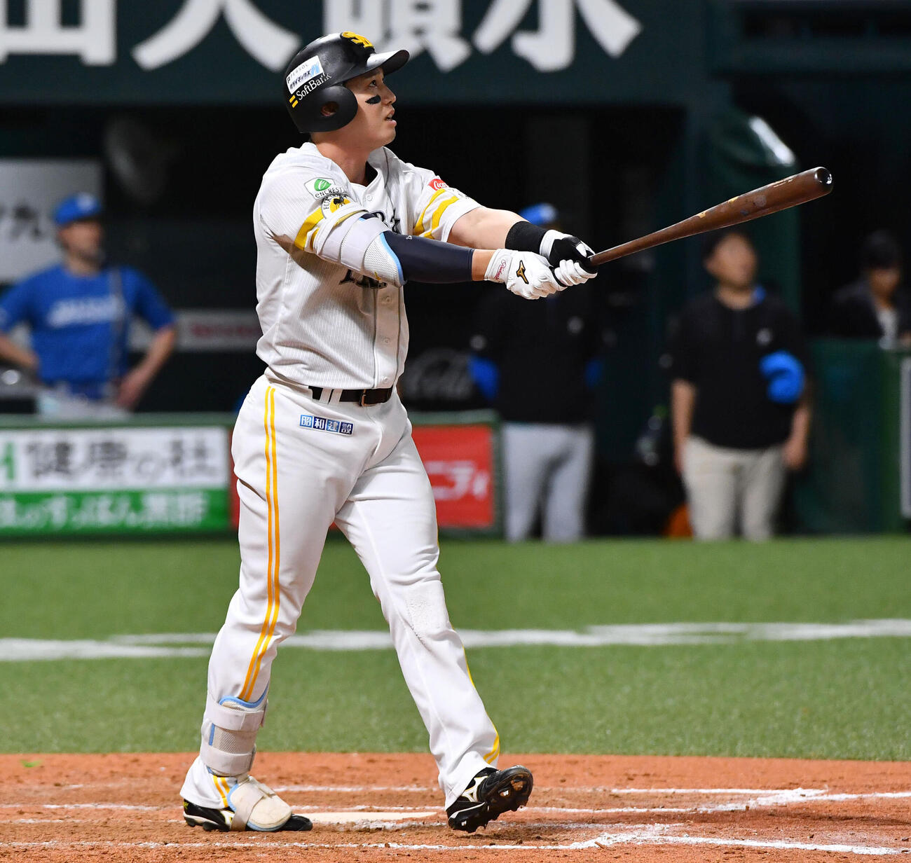 ソフトバンク対日本ハム　9回裏ソフトバンク1死満塁、栗原陵矢はサヨナラ満塁本塁打を放つ（撮影・岩下翔太）