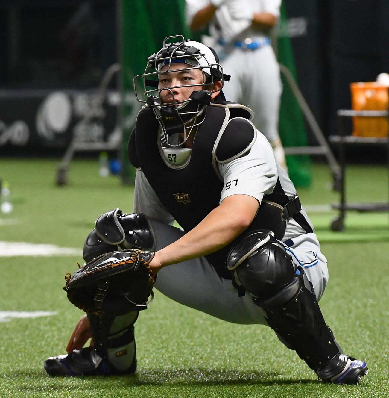 ソフトバンク対日本ハム　チームに合流し、練習を行う日本ハム藤森海斗（撮影・岩下翔太）