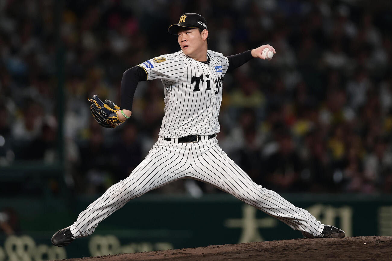 阪神対DeNA　阪神2番手の及川雅貴（撮影・前田充）