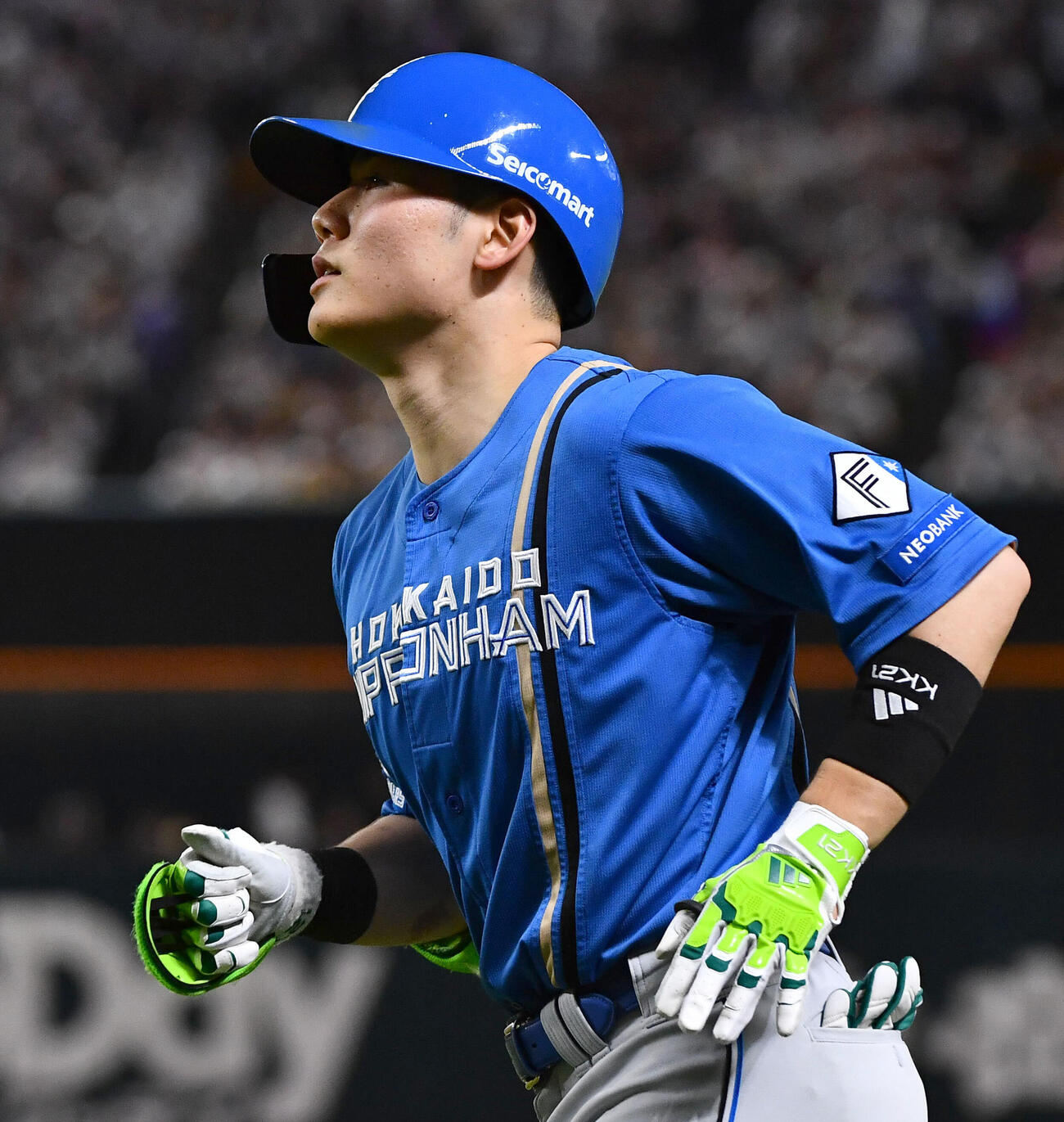 ソフトバンク対日本ハム　8回表日本ハム1死一、二塁、二ゴロに倒れた清宮幸太郎（撮影・岩下翔太）