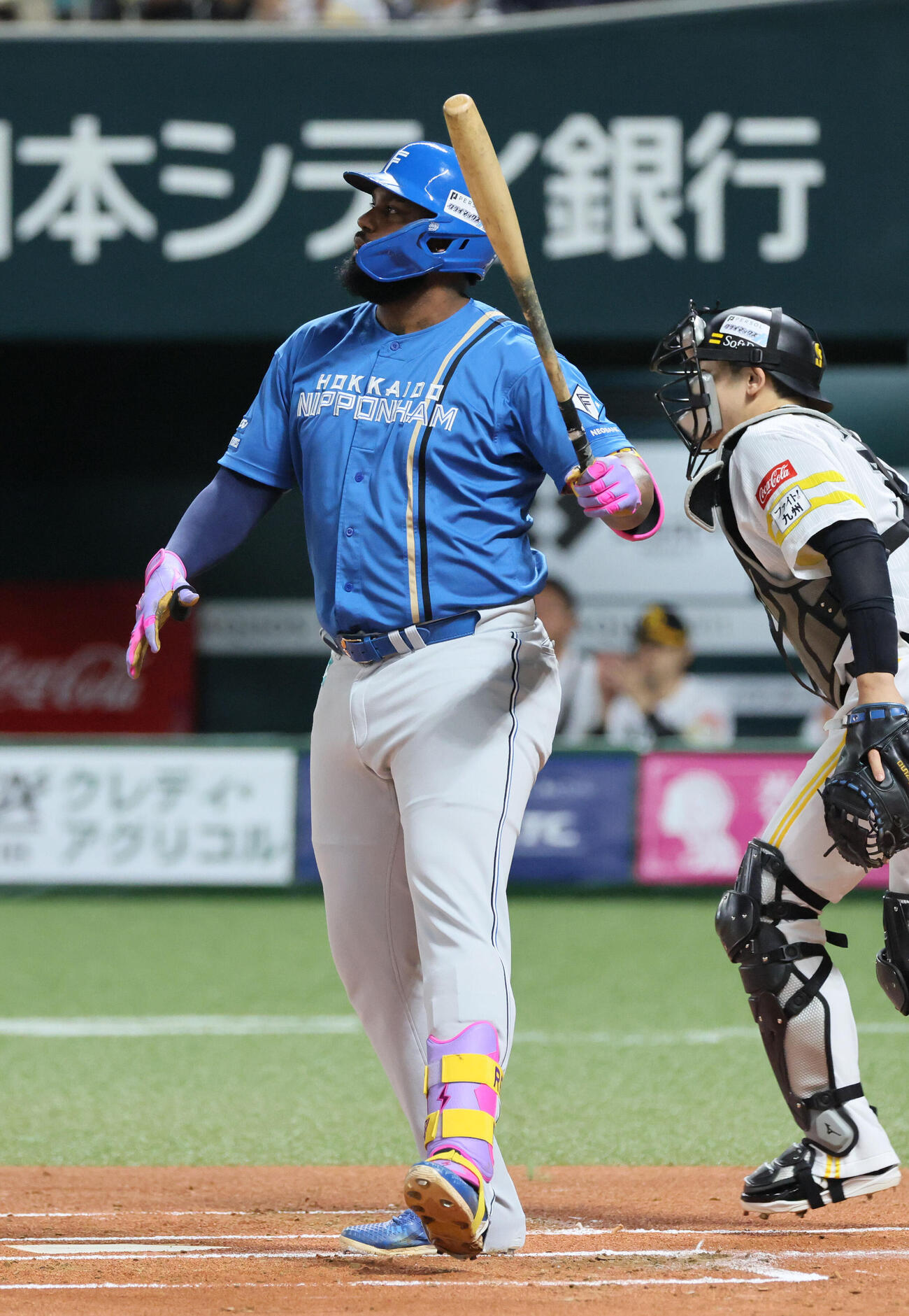 ソフトバンク対日本ハム　1回表日本ハム無死一、二塁、フランミル・レイエスは三振（撮影・加藤孝規）