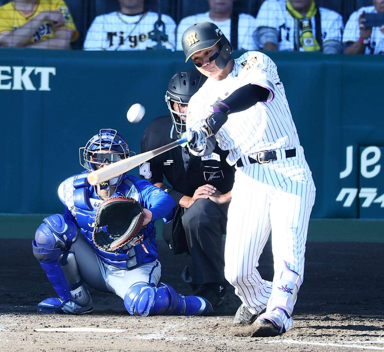 阪神対DeNA 5回裏阪神１死、森下翔太は左越えソロ本塁打を放つ（撮影・加藤哉）