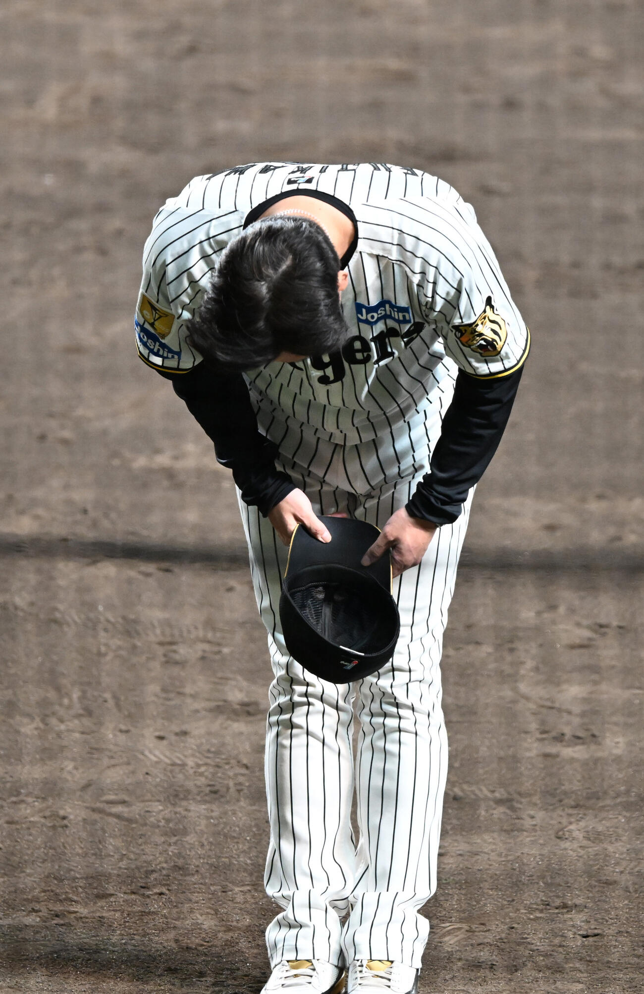 阪神対DeNA CSファイナルに敗れファンに帽子を取って一礼する阪神藤川球児監督（撮影・和賀正仁）