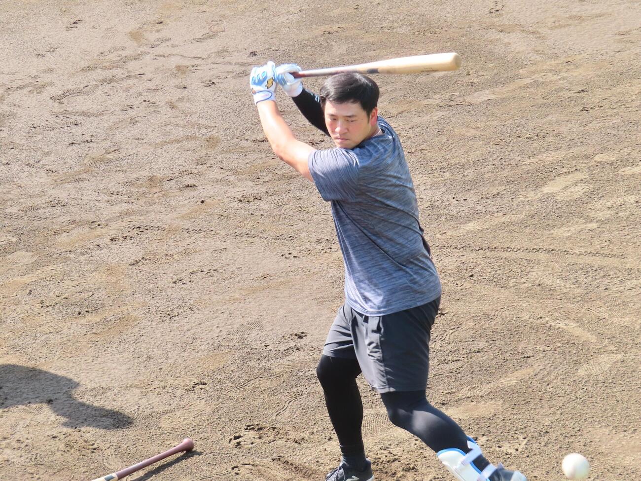 巨人秋季練習　打撃練習を行う岸田行倫