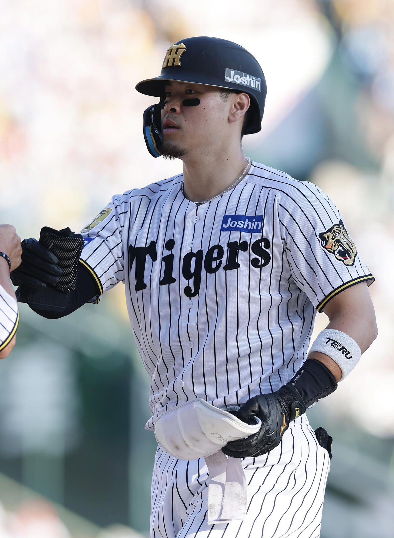 阪神対DeNA 5回裏阪神1死、右前打を放った佐藤輝明（撮影・前田充）