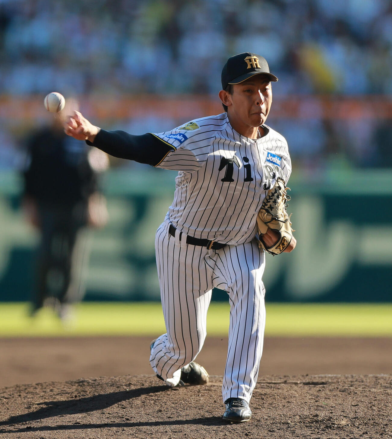阪神対DeNA 5回表に登板する阪神神宮僚介（撮影・上山淳一）