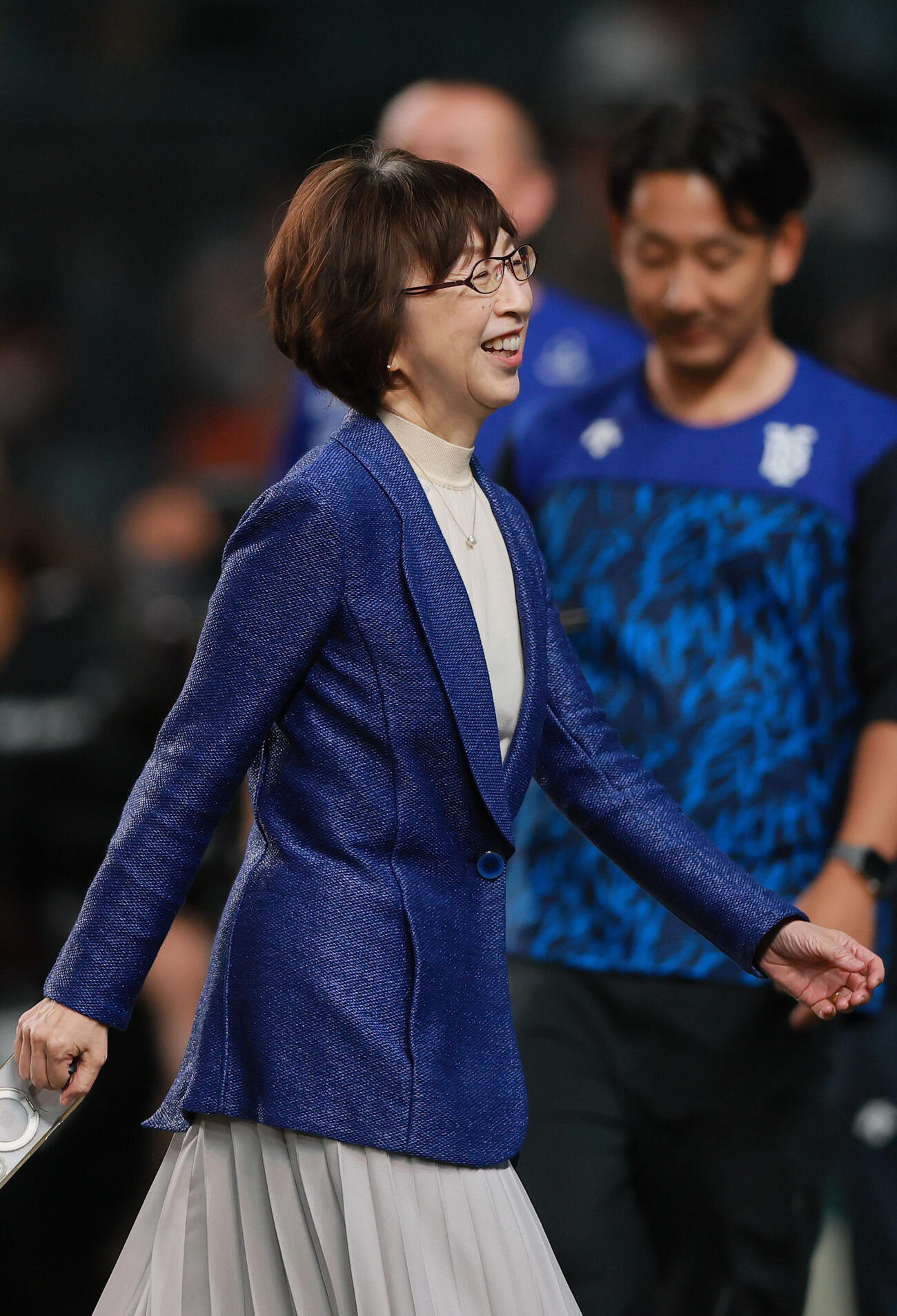 阪神対DeNA　セ・CSファイナルに勝利し笑顔を見せるDeNA南場智子オーナー（撮影・上山淳一）