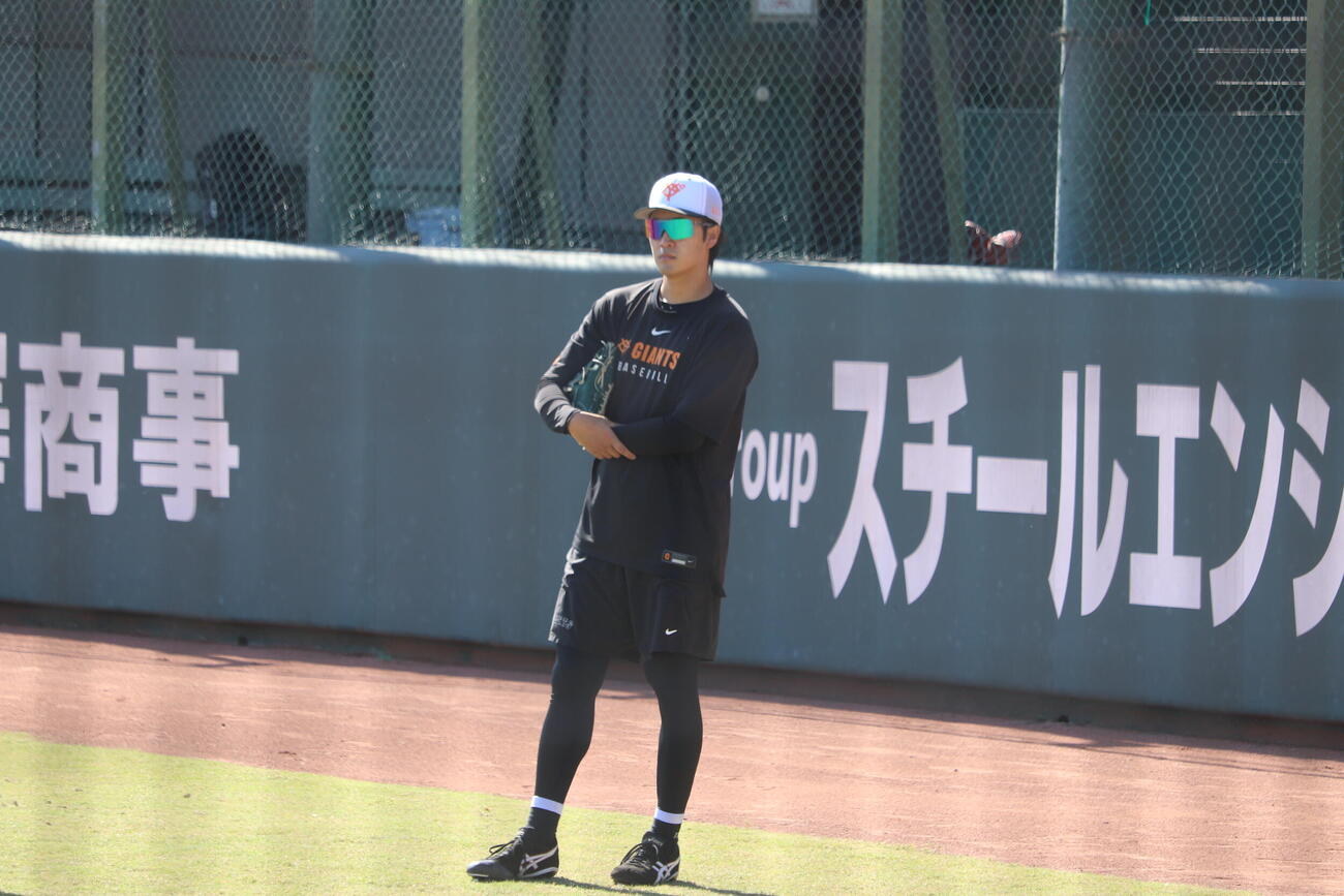 ジャイアンツ球場で調整した巨人西舘勇陽