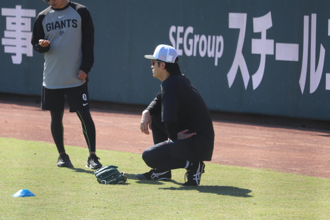 ジャイアンツ球場で調整した巨人西舘勇陽