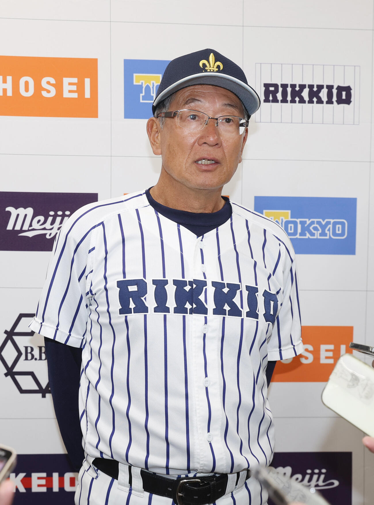 立大対早大　会見する立大・木村泰雄監督（撮影・柴田隆二）