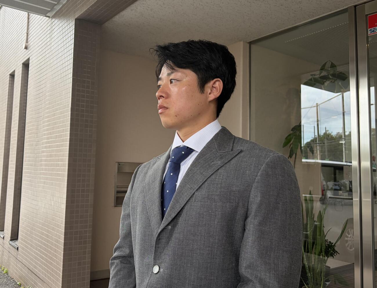 日本ハムから戦力外通告を受けた梅林優貴（撮影・塚本光）
