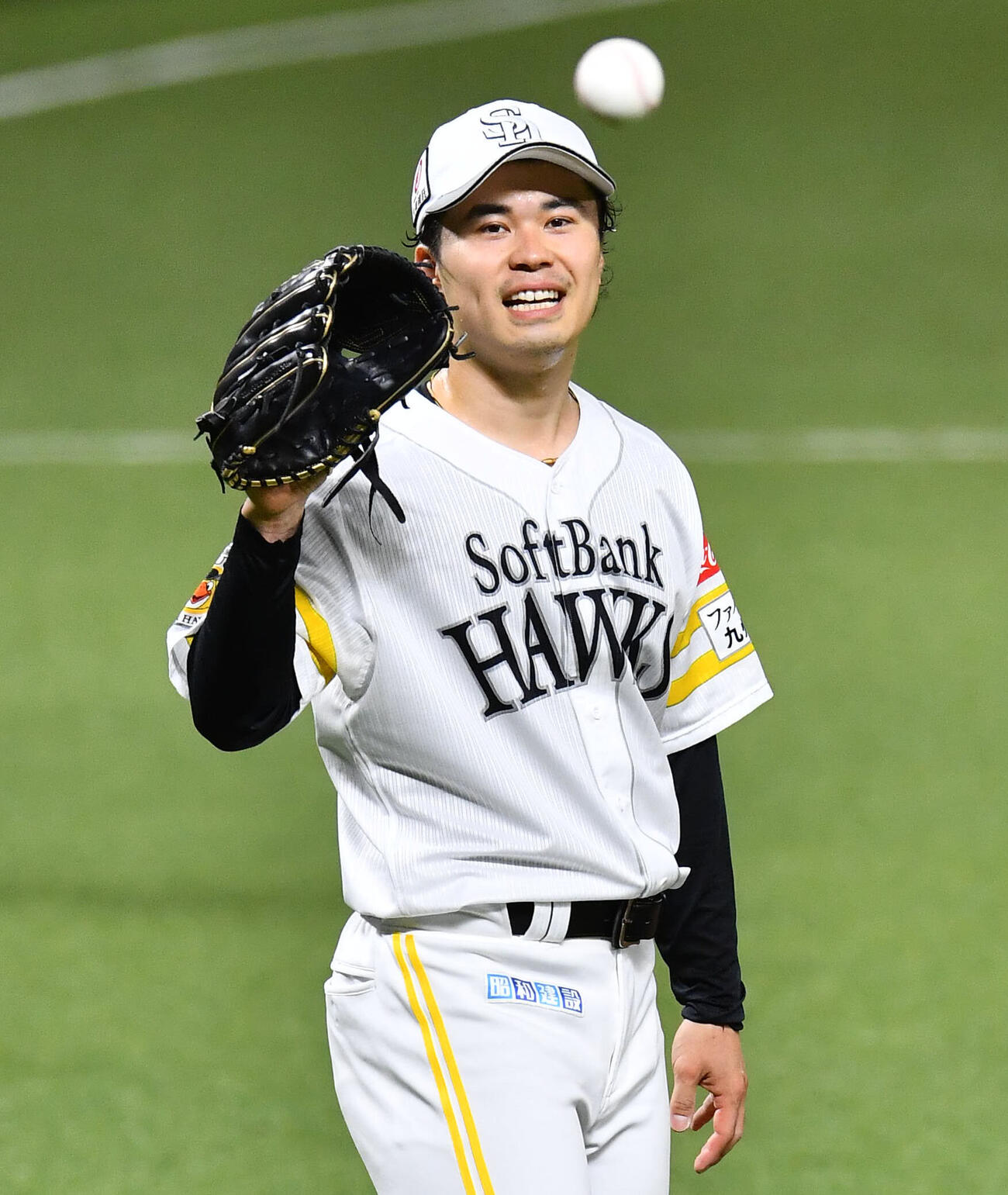 ライブBPに登板したソフトバンク松本晴（撮影・岩下翔太）