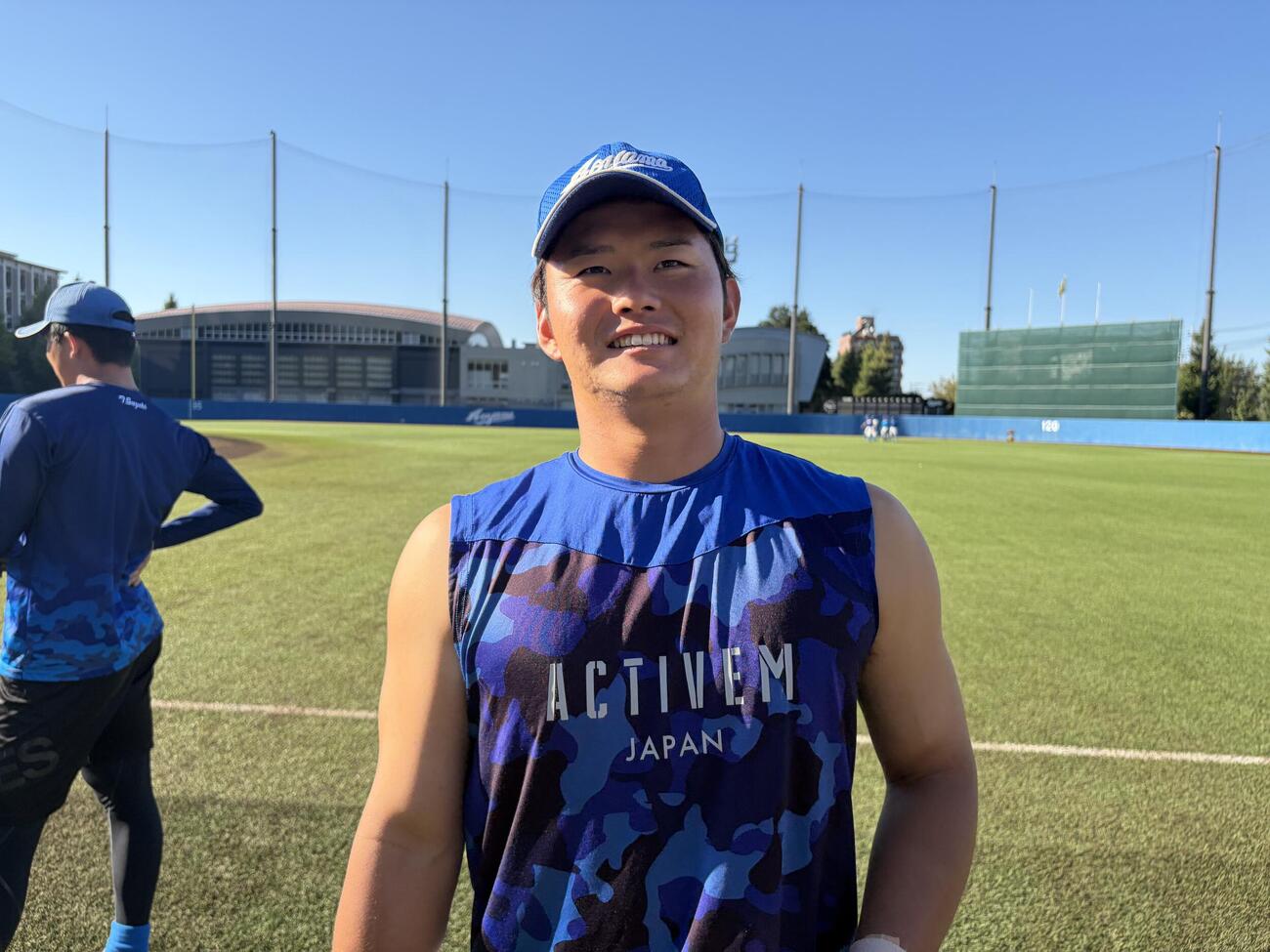 ドラフトを控え、大学4年間を振り返る青学大・渡部海（撮影・保坂淑子）