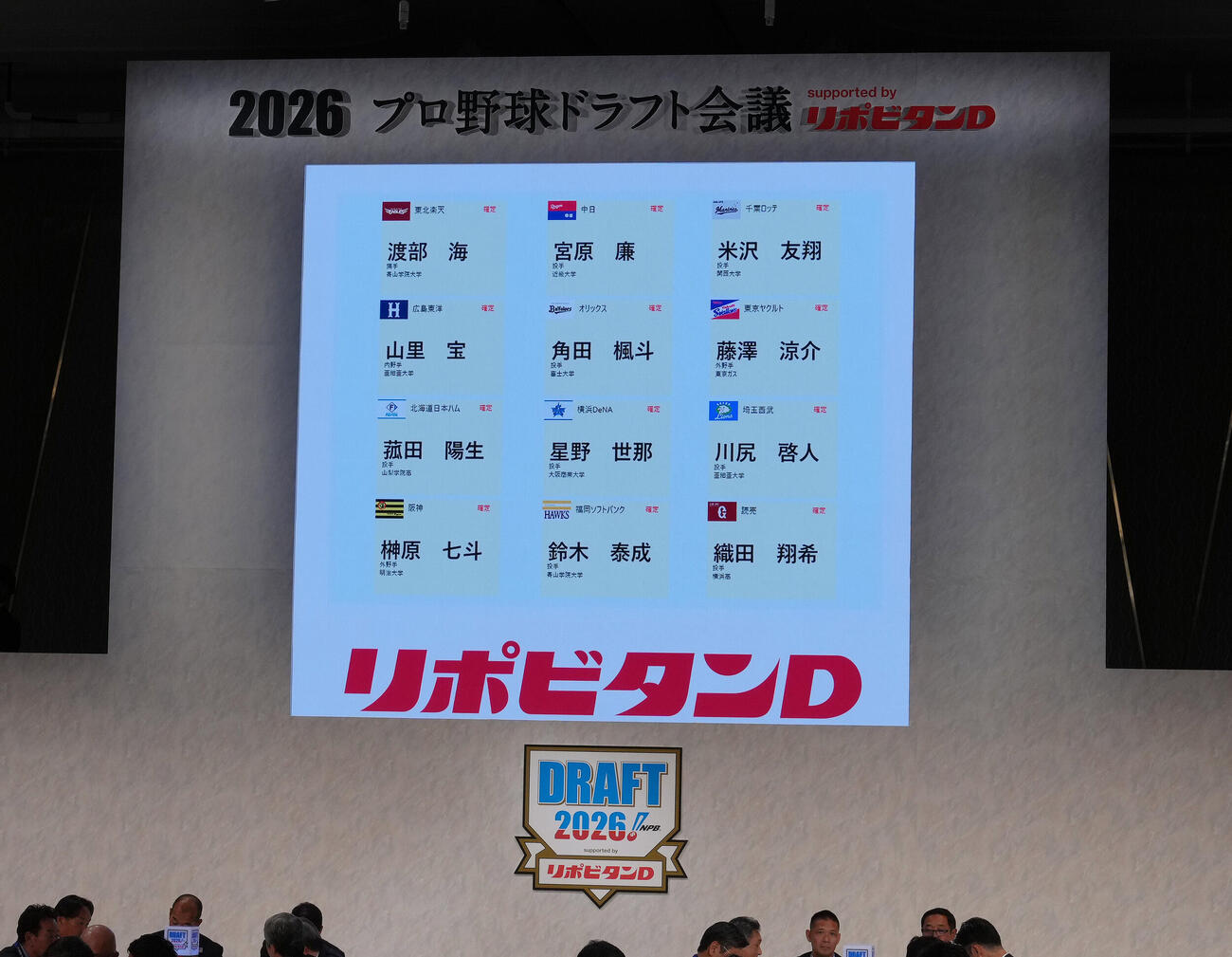 全球団の1位指名が確定する（撮影・足立雅史）