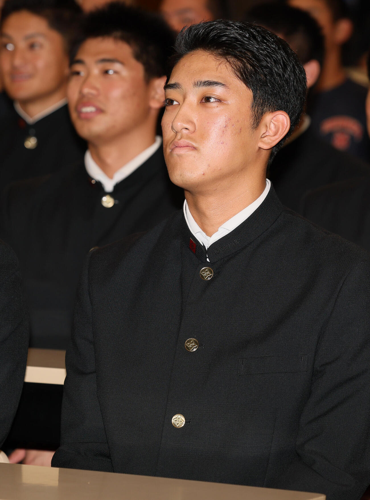 巨人からドラフト1位指名を受けた横浜・織田翔希（撮影・水谷安孝）