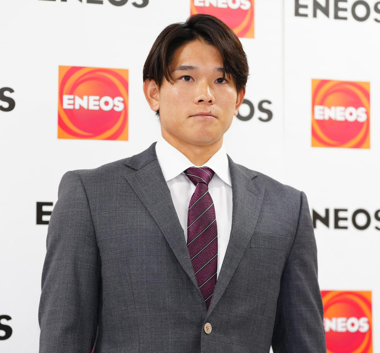 DeNAにドラフト6位で指名されたENEOS・神里陸（撮影・鈴木みどり）
