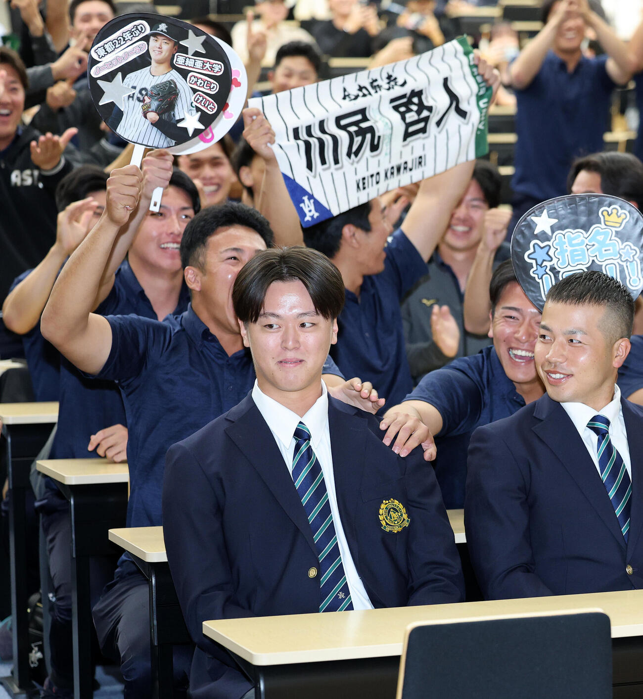 西武ドラフト1位で指名された亜大・川尻啓人（撮影・鈴木正人）