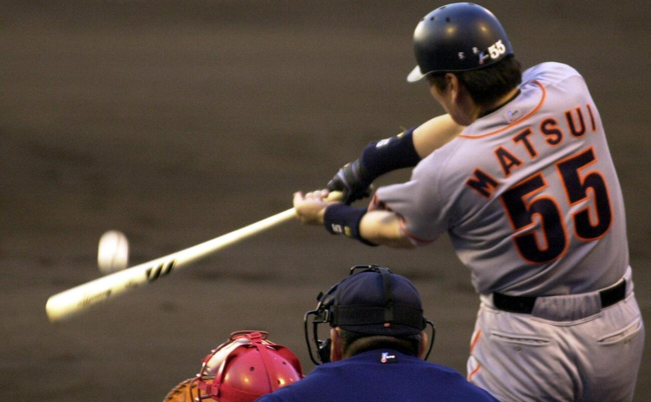 松井秀喜の打撃フォーム（02年8月撮影）