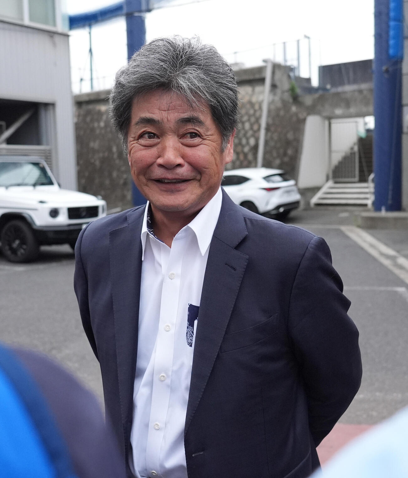 取材に応じる工藤公康監督（撮影・森本幸一）