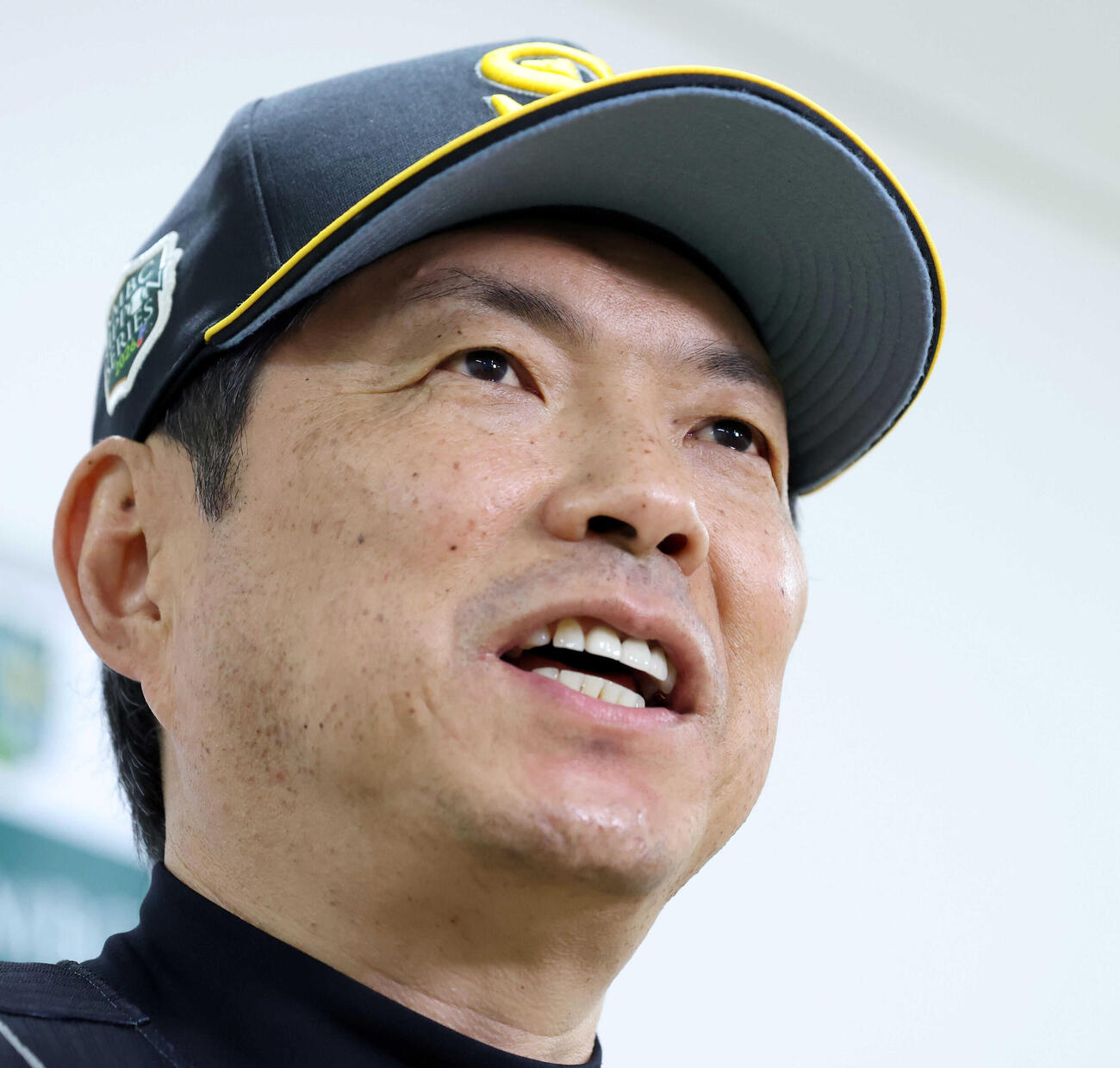 日本シリーズ開幕を前に打倒DeNAに燃えるソフトバンク・小久保裕紀監督＝横浜市中区の横浜スタジアム（代表撮影）