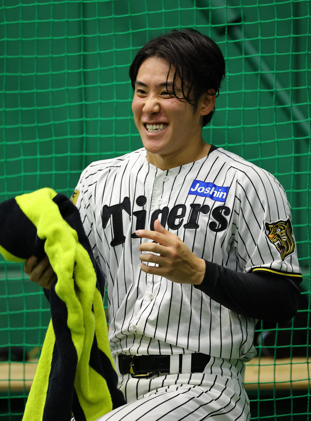 笑顔を見せる富田蓮（撮影・上田博志）