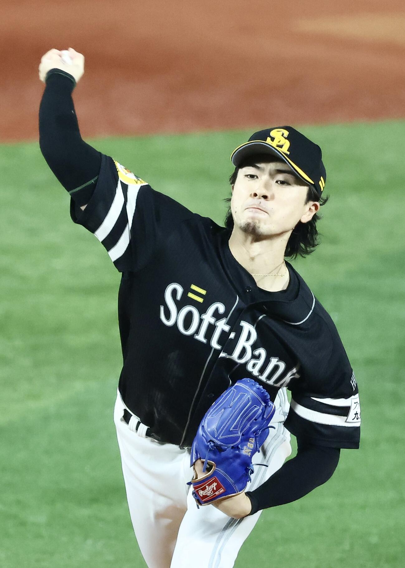 DeNA対ソフトバンク　先発登板で力投するソフトバンク上沢直之（撮影・河田真司）