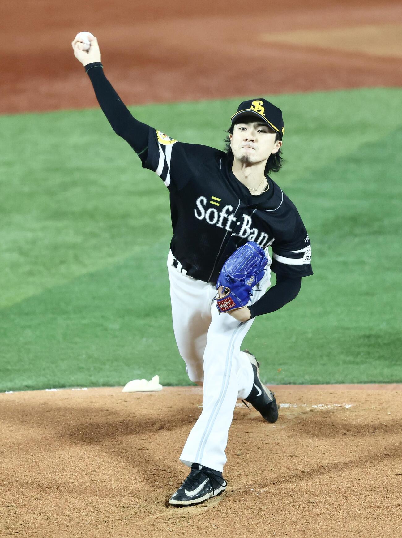 DeNA対ソフトバンク　力投するソフトバンク先発の上沢直之（撮影・河田真司）