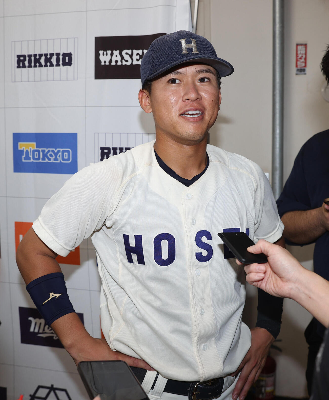東大対法大　法大・藤森康淳は4打数無安打に終わる（撮影・柴田隆二）