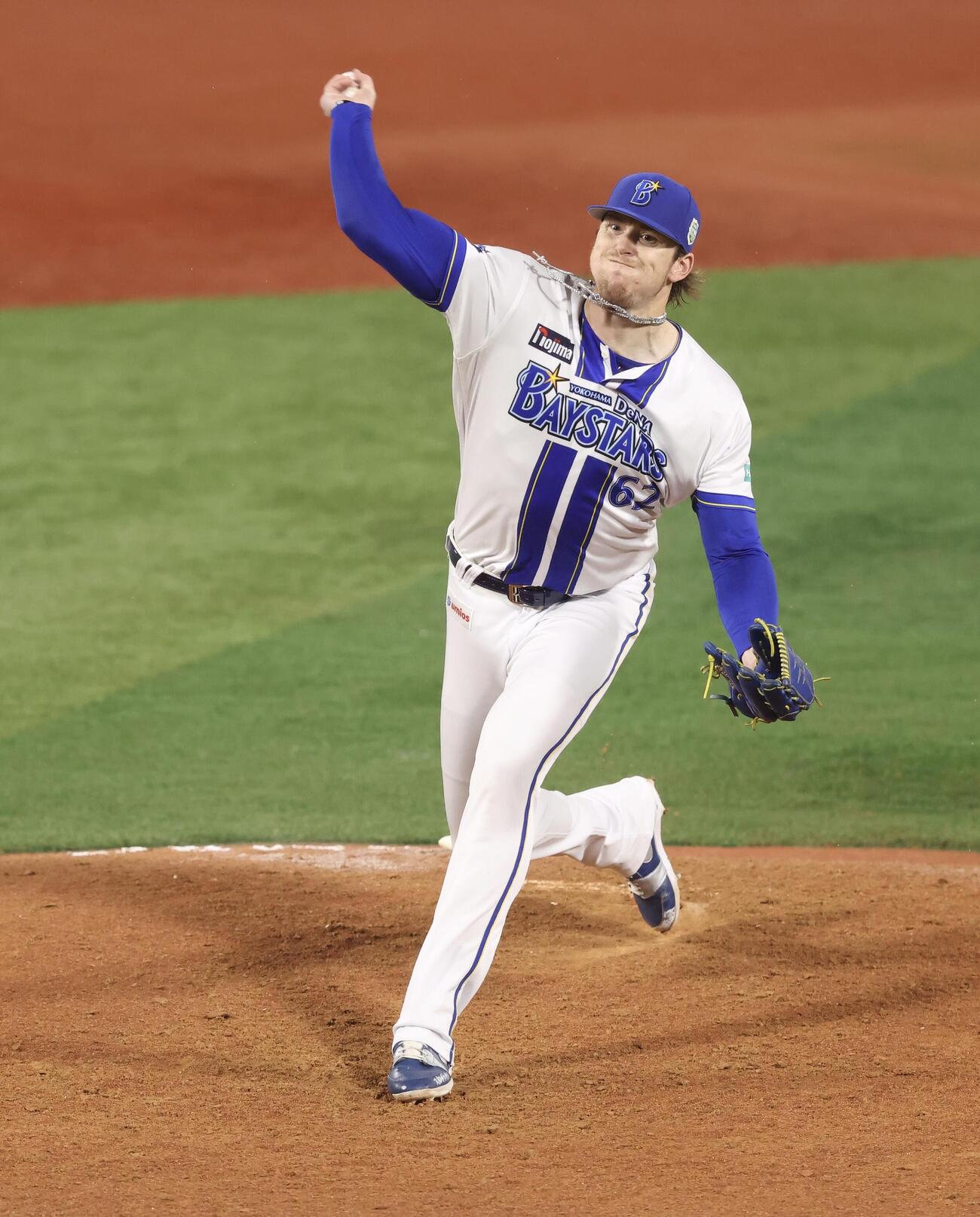 DeNA対ソフトバンク　9回表、力投するレイノルズ（撮影・河田真司）
