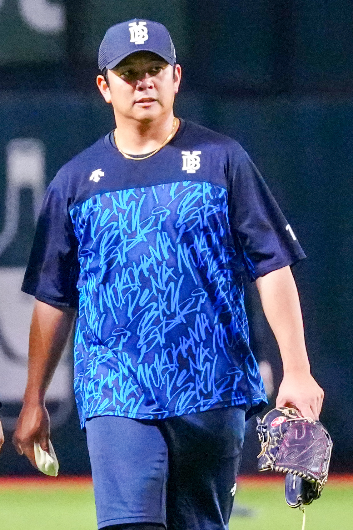 みずほペイペイドームでの練習に臨むDeNA山崎康晃（撮影・江口和貴）