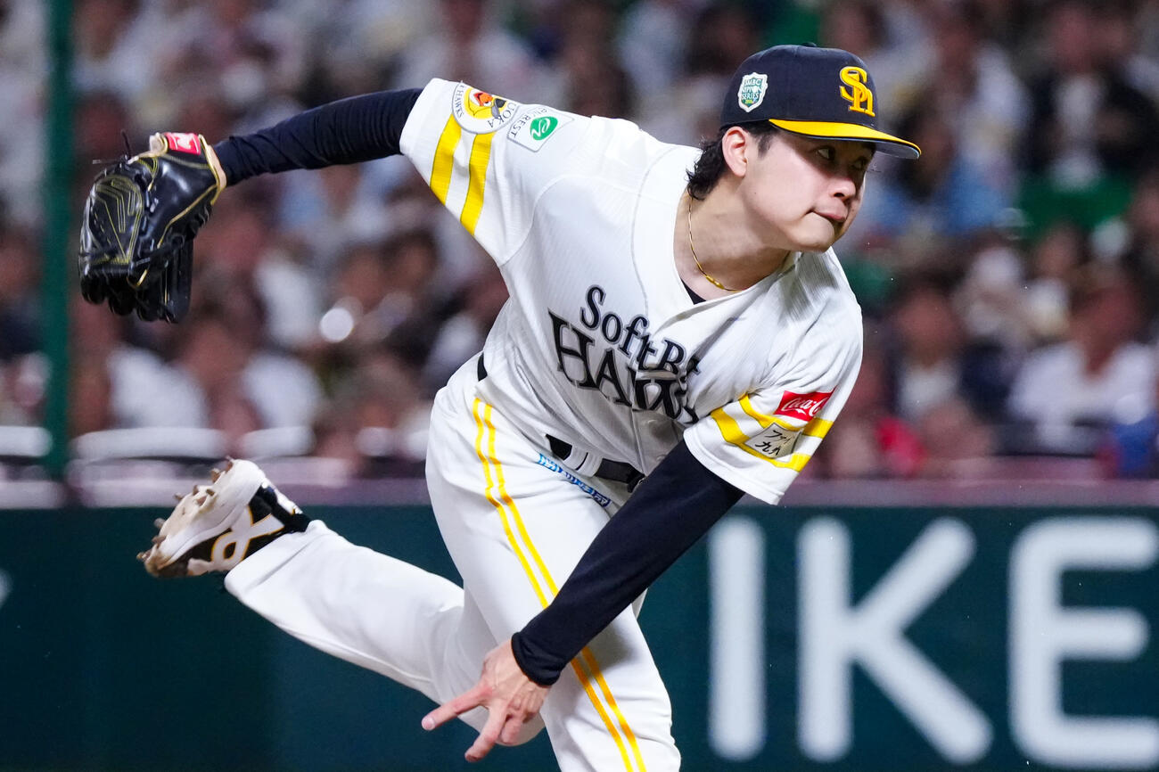 ソフトバンク対DeNA　ソフトバンク先発の松本晴（撮影・江口和貴）