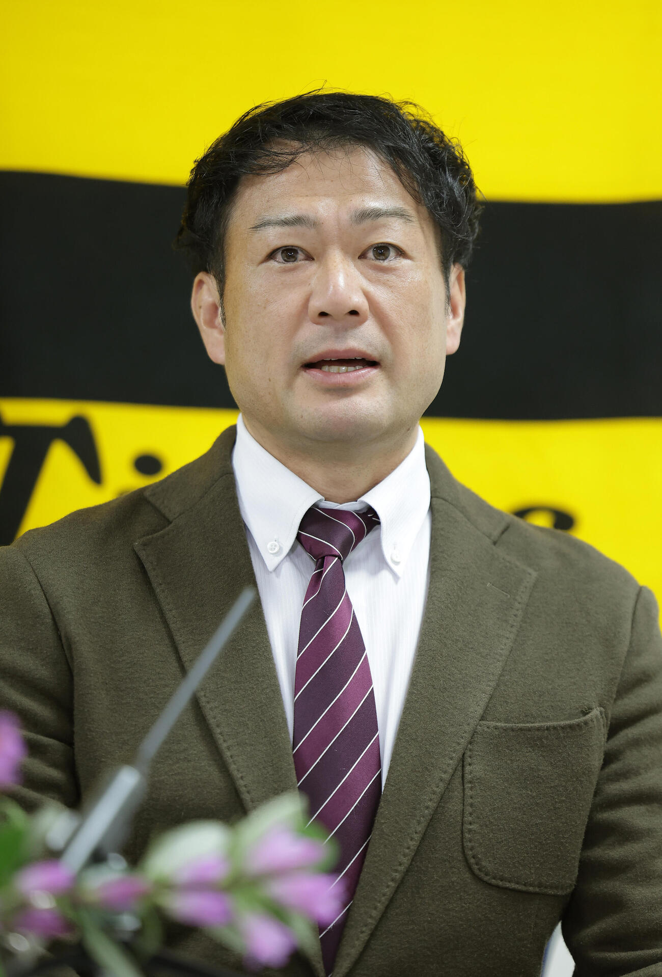 就任会見を行う阪神岡崎太一2軍バッテリーコーチ（撮影・前田充）