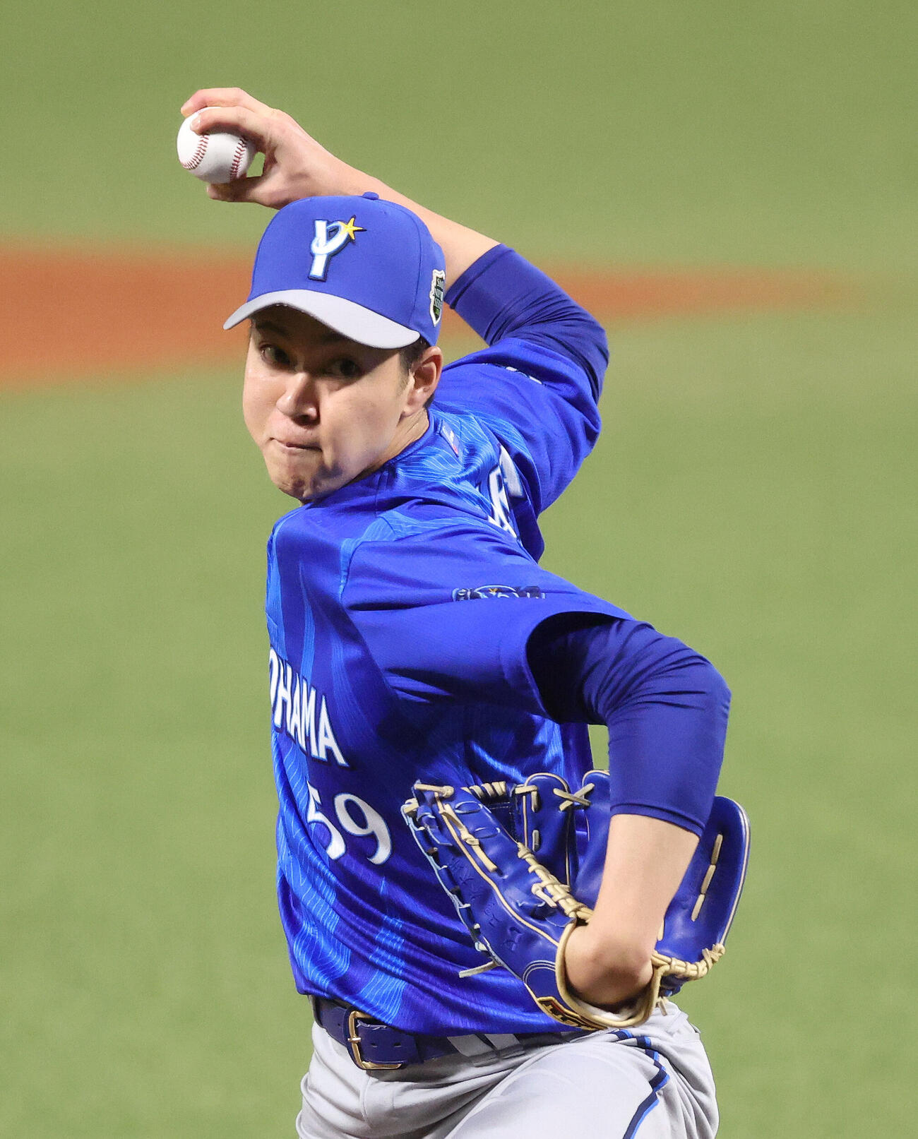 ソフトバンク対DeNA　先発登板で力投するDeNA平良拳太郎（撮影・河田真司）