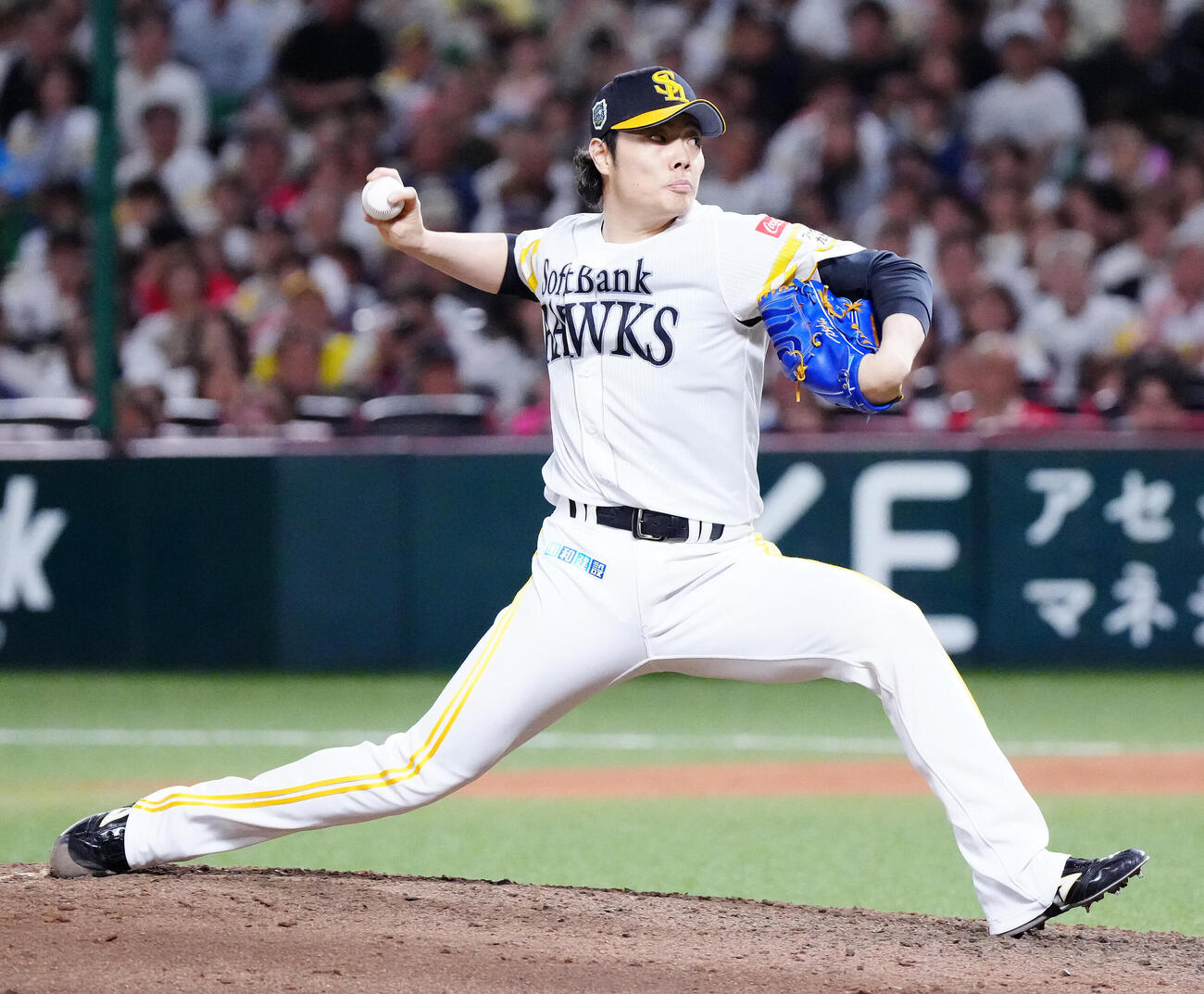 ソフトバンク対DeNA　ソフトバンク5番手の松本裕樹（撮影・江口和貴）