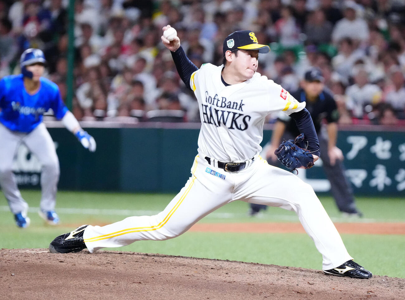 ソフトバンク対DeNA　ソフトバンク2番手の鈴木豪太（撮影・江口和貴）