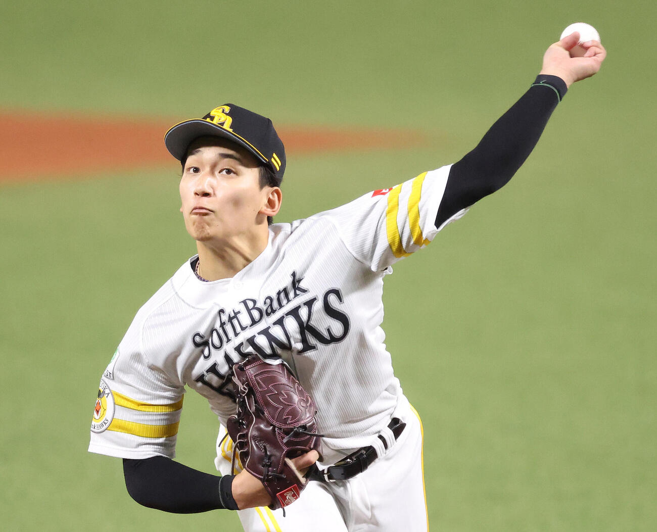 ソフトバンク対DeNA　先発登板で力投するソフトバンク前田悠伍（撮影・河田真司）