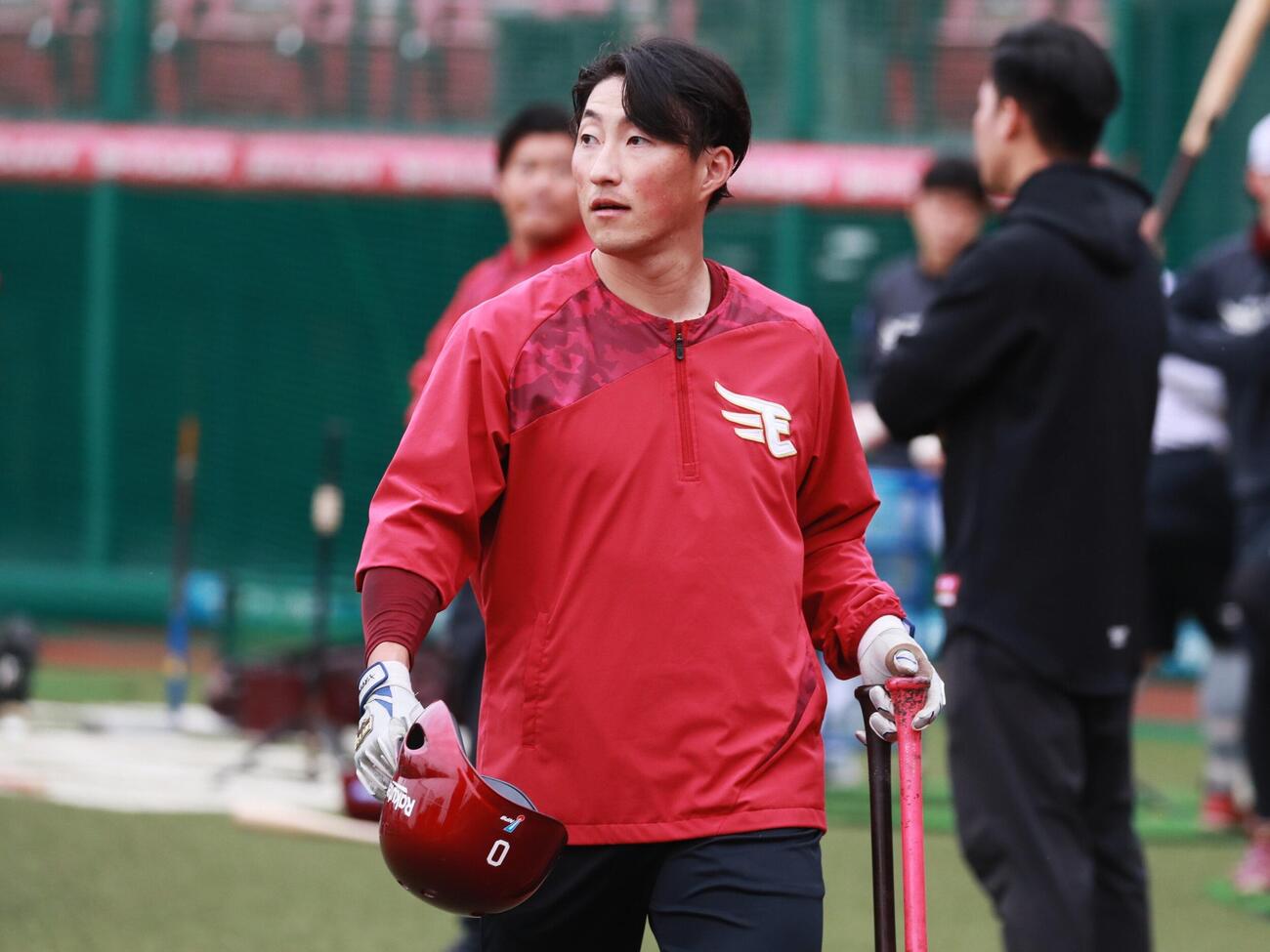 秋季練習に参加した楽天小深田大翔