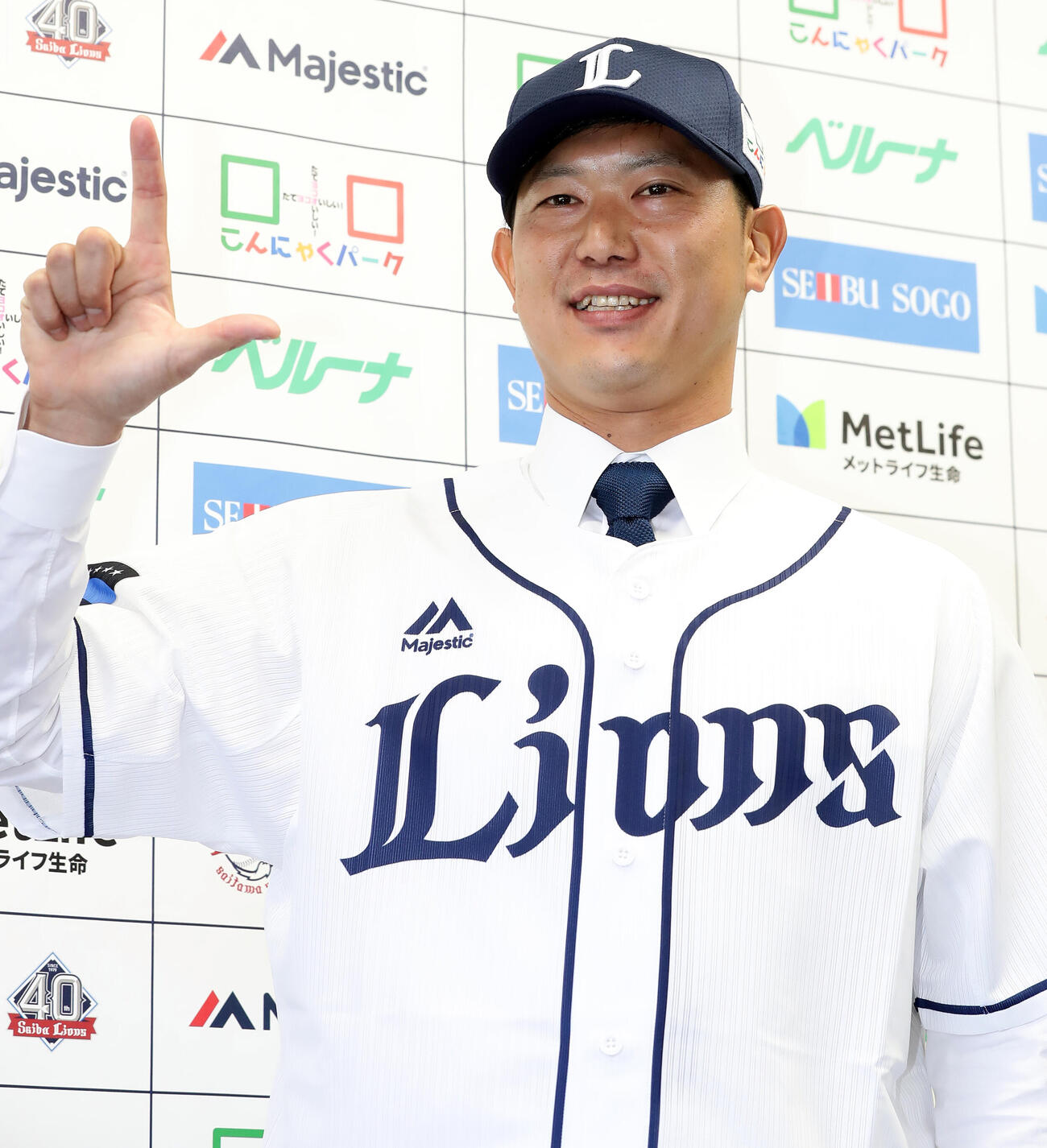 西武入団会見の内海哲也氏（2018年12月撮影）