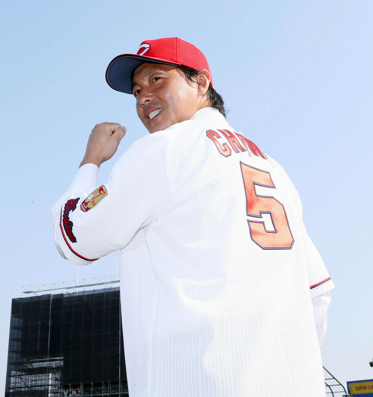 広島入団会見の長野久義氏（2019年1月撮影）