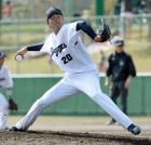 ３番手で登板し２点本塁打を許した野村（撮影・前岡正明）