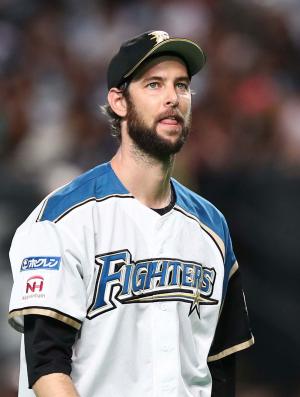 元日ハム クリス・マーティン投手 直筆サイン 青白